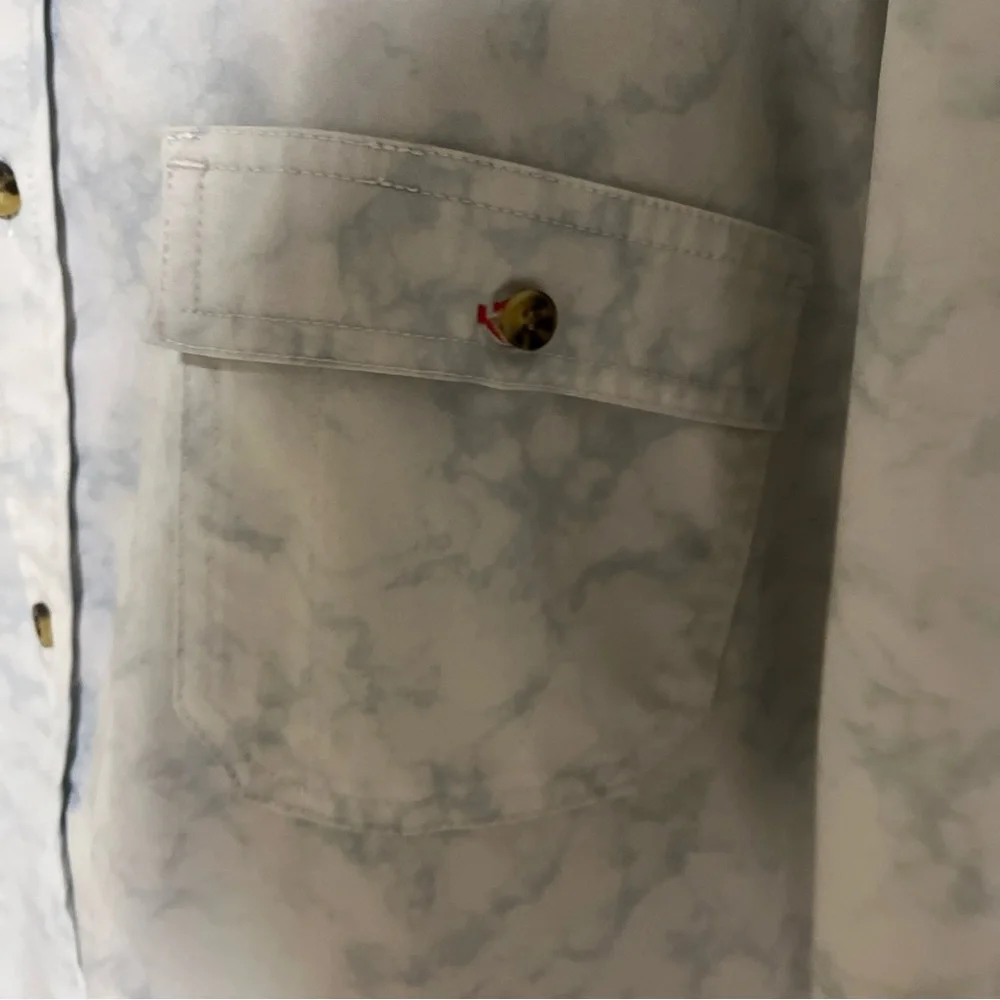 Avalanche Gray‎ Marbled Casual Hiking Outdoor Button Down Shirt Size Large